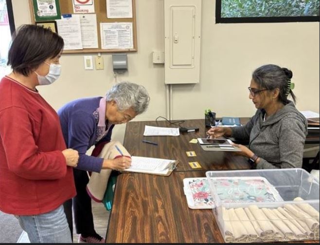 Staff registering participant