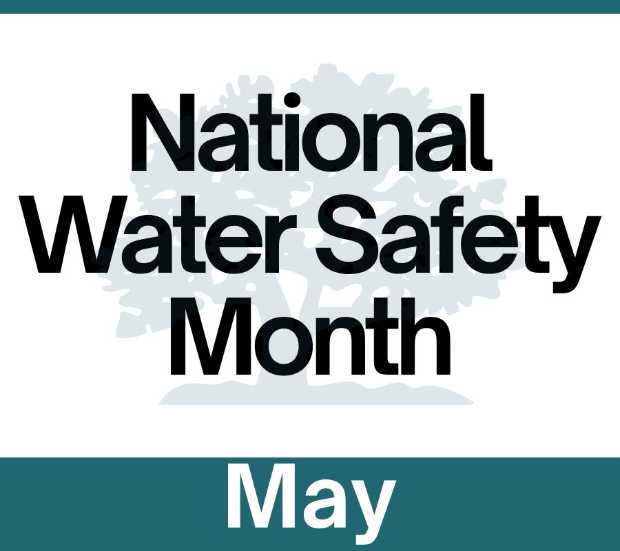 icon that says national water safety month 