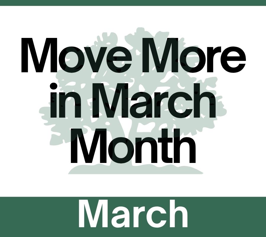 icon that says move more in march month