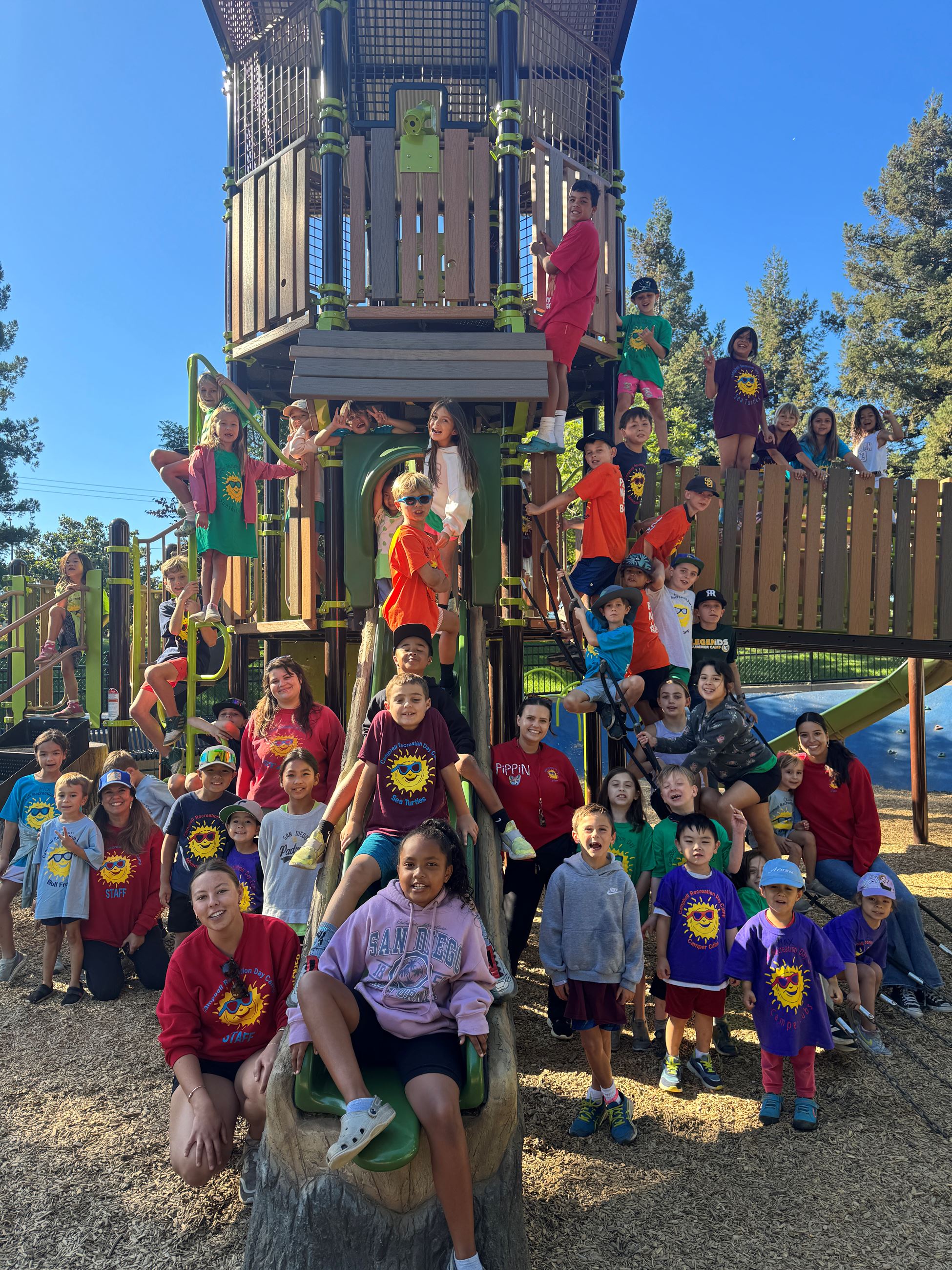 Children and Recreation Leaders on the John D. Morgan playground